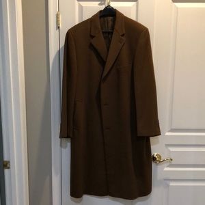 Lauren Ralph Lauren Mens Cashmere & Wool Brown Long Coat 42 R
